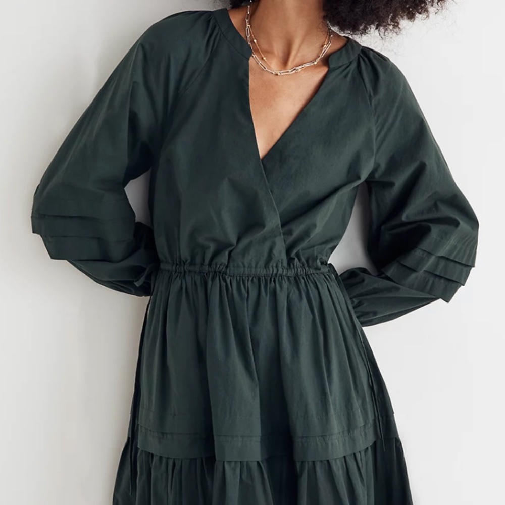 Madewell Crinkle Poplin Wrap Mini Dress NWT